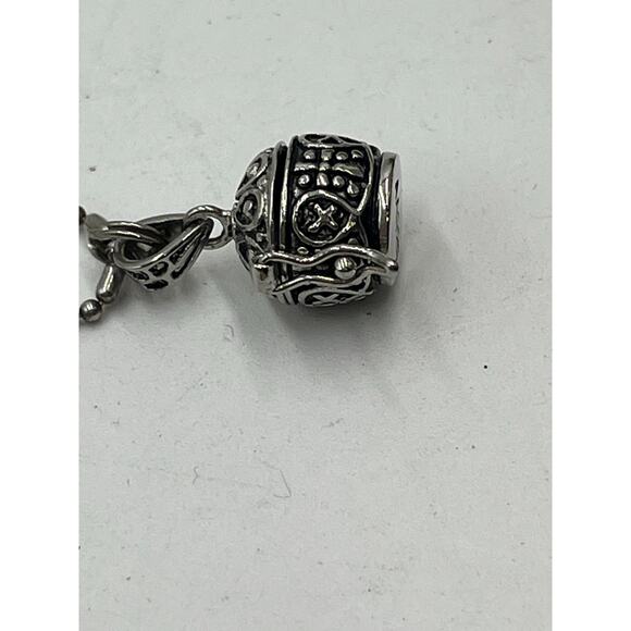 AA 925 Sterling Silver Scroll Prayer Box Locket Pendant Ball Link Chain Necklace - Picture 9 of 9